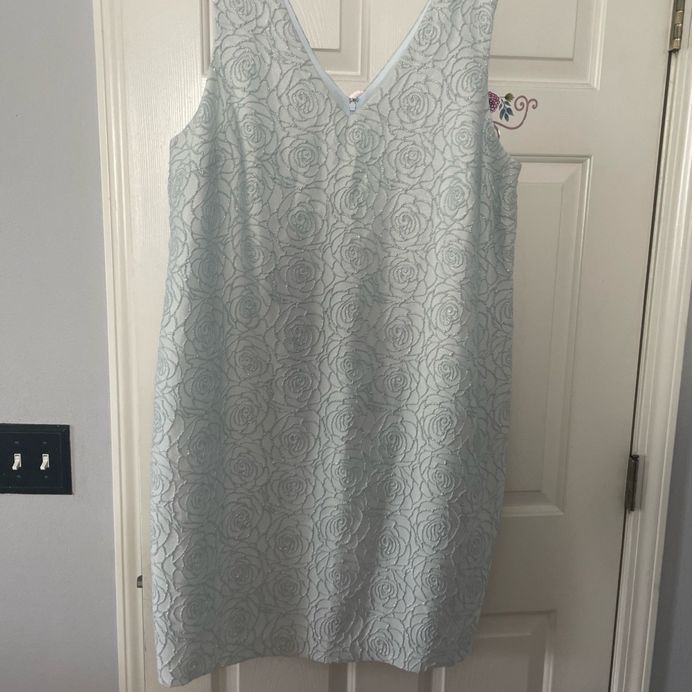 Lane Bryant Shimmery Raised Flower Patterned Dress Size 20 Fully lined